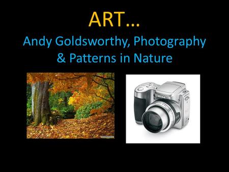 ART… Andy Goldsworthy, Photography & Patterns in Nature.
