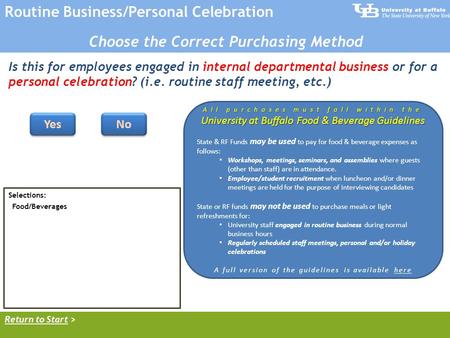 Is this for employees engaged in internal departmental business or for a personal celebration? (i.e. routine staff meeting, etc.) YesNo Routine Business/Personal.