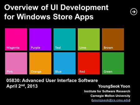 Overview of UI Development for Windows Store Apps