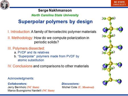 North Carolina State University Superpolar polymers by design