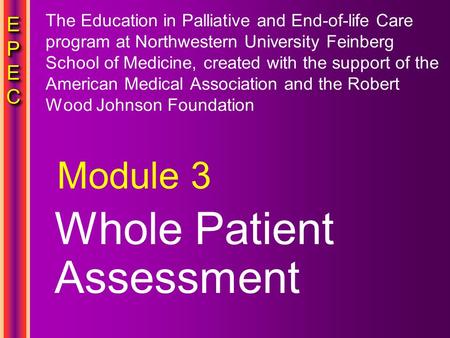 Whole Patient Assessment