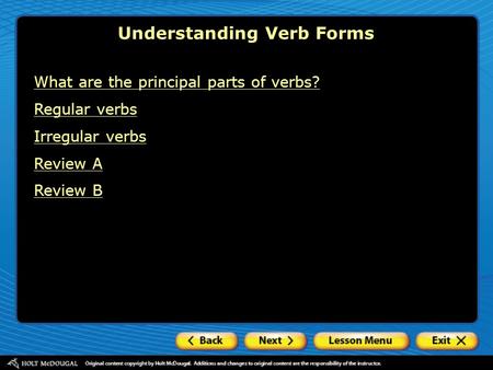 Understanding Verb Forms