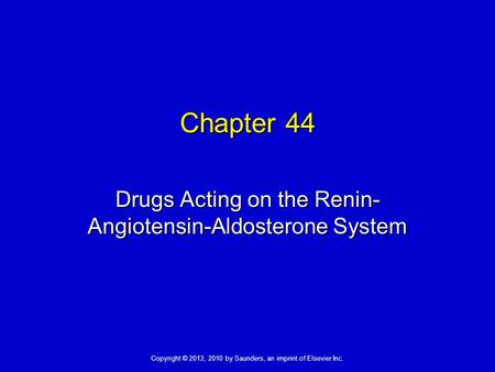 Drugs Acting on the Renin-Angiotensin-Aldosterone System