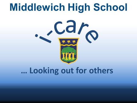 Middlewich High School … Looking out for others. Group Focus As a group we talked about what matters to us as young people. Out of all the options we.