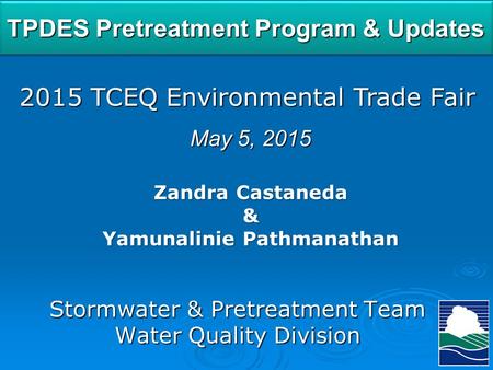 TPDES Pretreatment Program & Updates