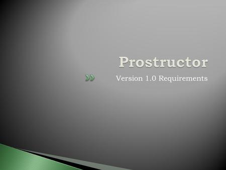 Version 1.0 Requirements.  PROstructor ◦ PROstructor is a community and service to finding, scheduling and paying professional for private, group lessons.