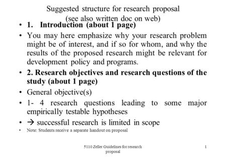 5110 Zeller Guidelines for research proposal