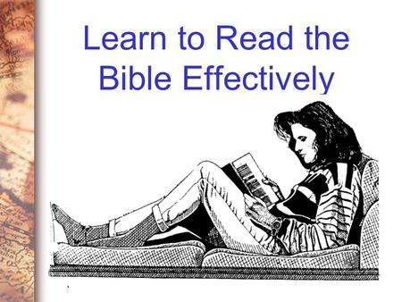 Learn to Read the Bible Effectively