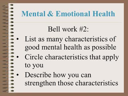 Mental & Emotional Health