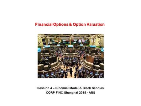 Session 4 – Binomial Model & Black Scholes CORP FINC Shanghai 2015 - ANS.