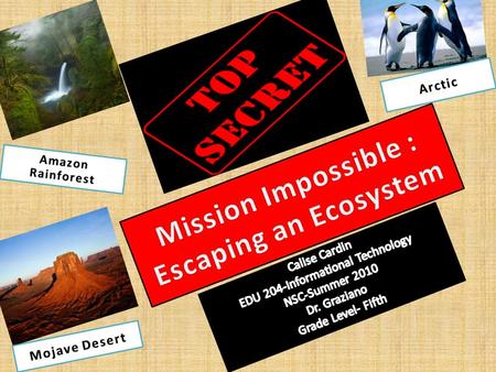 Introduction Topic Secret MISSION IMPOSSIBLE Mission Objective: Special Ops Mission: Escaping an Ecosystem Attention Agents : Your mission, should you.