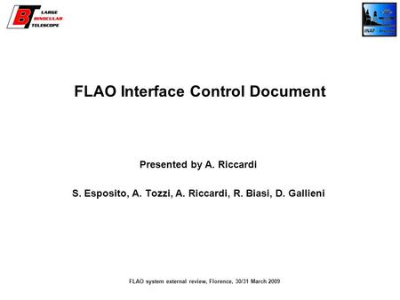 FLAO Interface Control Document