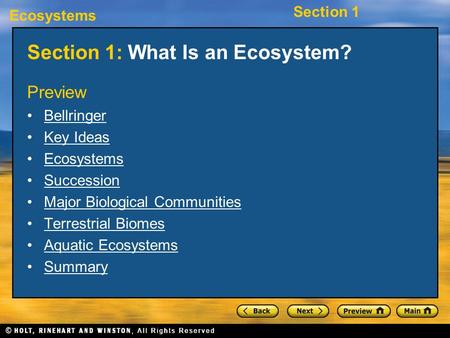 Section 1: What Is an Ecosystem?