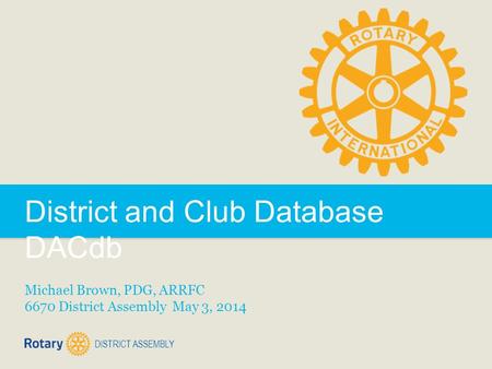 District and Club Database DACdb