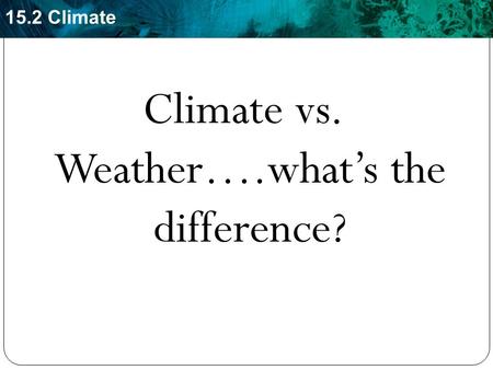 Climate vs. Weather….what’s the difference?