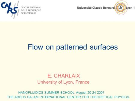 Flow on patterned surfaces