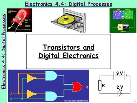 1 Electronics 4.4: Digital Processes Transistors and Digital Electronics Electronics 4.4: Digital Processes.