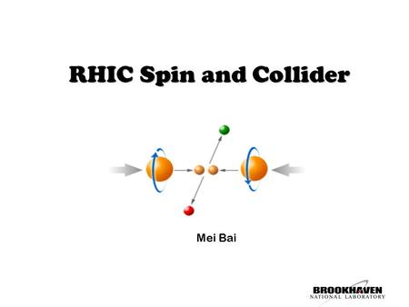 RHIC Spin and Collider Mei Bai. Outline  Introduction: why polarized protons  spin “crisis”  accelerate polarized protons to high energy  RHIC: the.