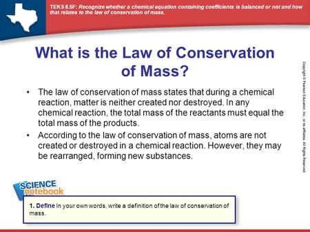 What is the Law of Conservation of Mass?