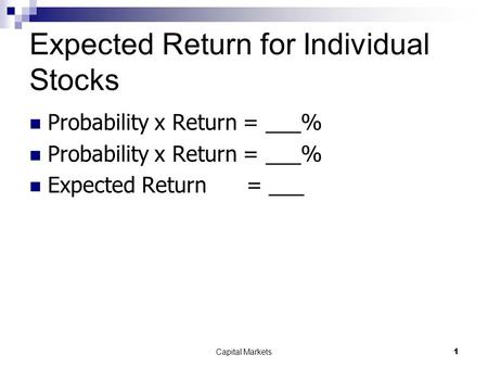 Expected Return for Individual Stocks