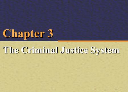Chapter 3 The Criminal Justice System Irwin/McGraw-Hill