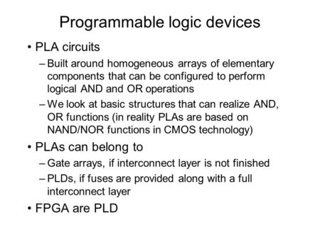 Programmable logic devices