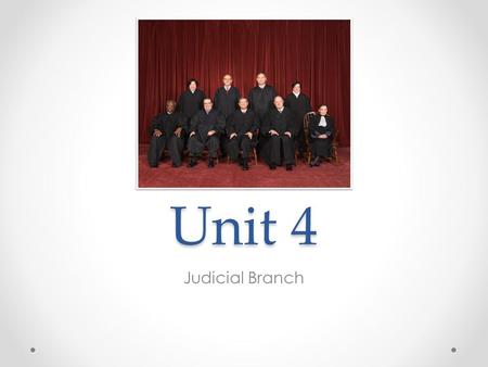 Unit 4 Judicial Branch. IV. Institutions of National Government: The Congress, the Presidency, the Bureaucracy, and the Federal Courts 35–45% A. The major.