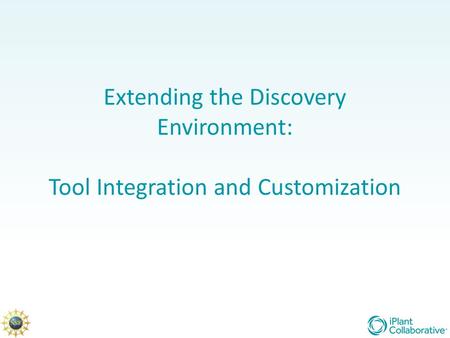 Extending the Discovery Environment: Tool Integration and Customization.