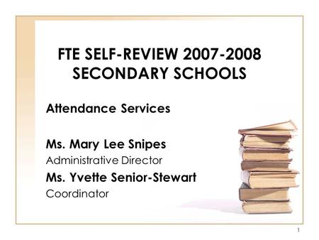 FTE SELF-REVIEW SECONDARY SCHOOLS