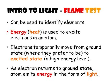 Intro to light - Flame Test