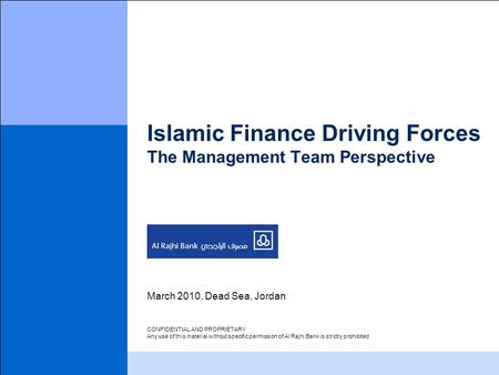Contents Islamic Banking Trends & Challenges Al Rajhi in Jordan.