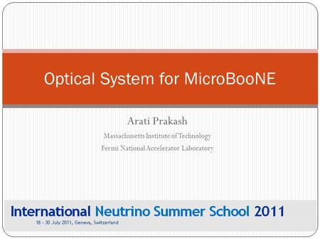 Optical System for MicroBooNE