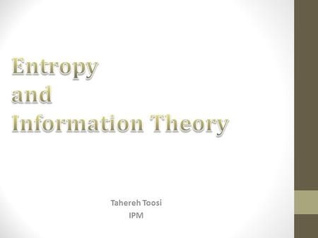 Tahereh Toosi IPM. Recap 2 [Churchland and Abbott, 2012]