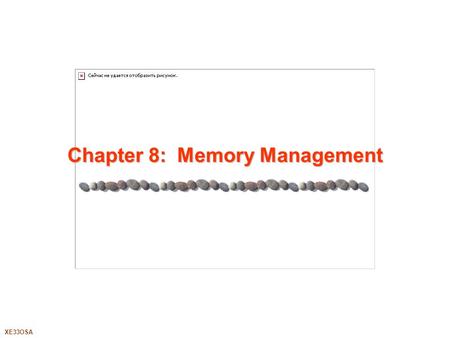 XE33OSA Chapter 8: Memory Management. 8.2XE33OSA Silberschatz, Galvin and Gagne ©2005 Chapter 8: Memory Management Background Swapping Contiguous Allocation.