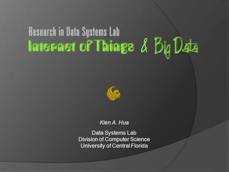 Kien A. Hua Data Systems Lab Division of Computer Science University of Central Florida.