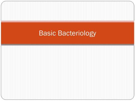 Basic Bacteriology.