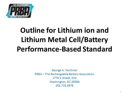 PRBA – The Rechargeable Battery Association