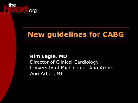 New guidelines for CABG