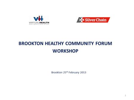 BROOKTON HEALTHY COMMUNITY FORUM WORKSHOP Brookton 25 th February 2013 1.