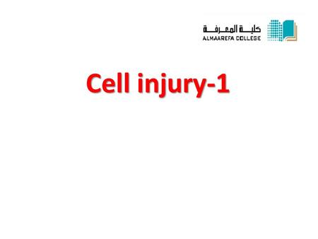 Cell injury-1.  Cells are constantly exposed to a variety of stresses.  At first cells try to adapt themselves to overcome this stressful condition,
