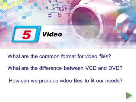 What are the common format for video files?