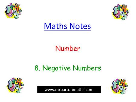 Number 8. Negative Numbers