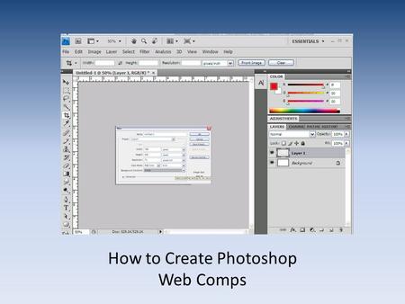How to Create Photoshop Web Comps. Main Ideas You will create an image in Photoshop that will look exactly like your web site will look, created in the.