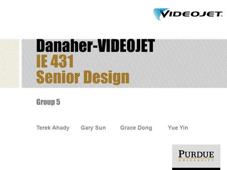 Danaher-VIDEOJET IE 431 Senior Design Group 5