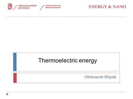 Thermoelectric energy