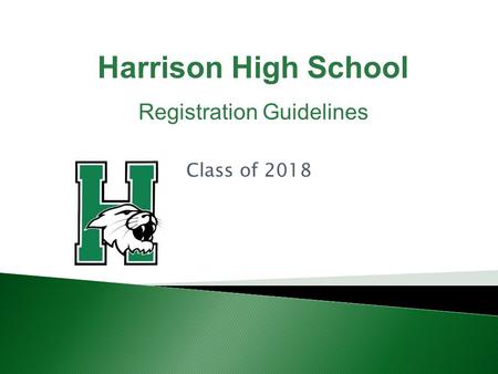 Class of 2018 Harrison High School Registration Guidelines.