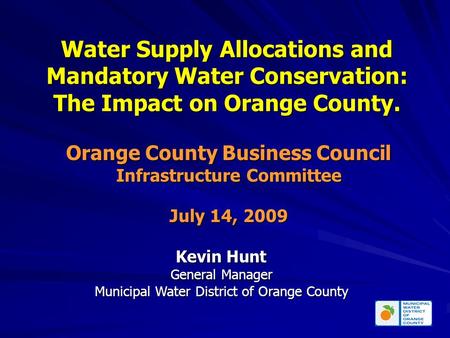 Orange County Business Council Infrastructure Committee