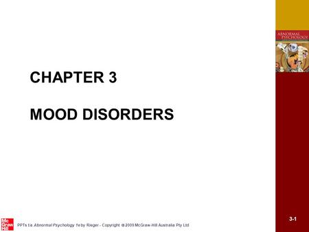 CHAPTER 3 MOOD DISORDERS