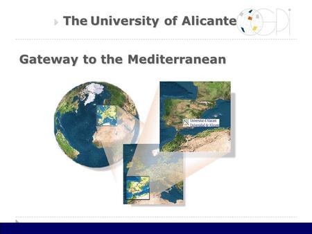 Gateway to the Mediterranean  TheUniversity of Alicante  The University of Alicante.