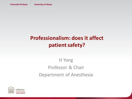 Professionalism: does it affect patient safety?